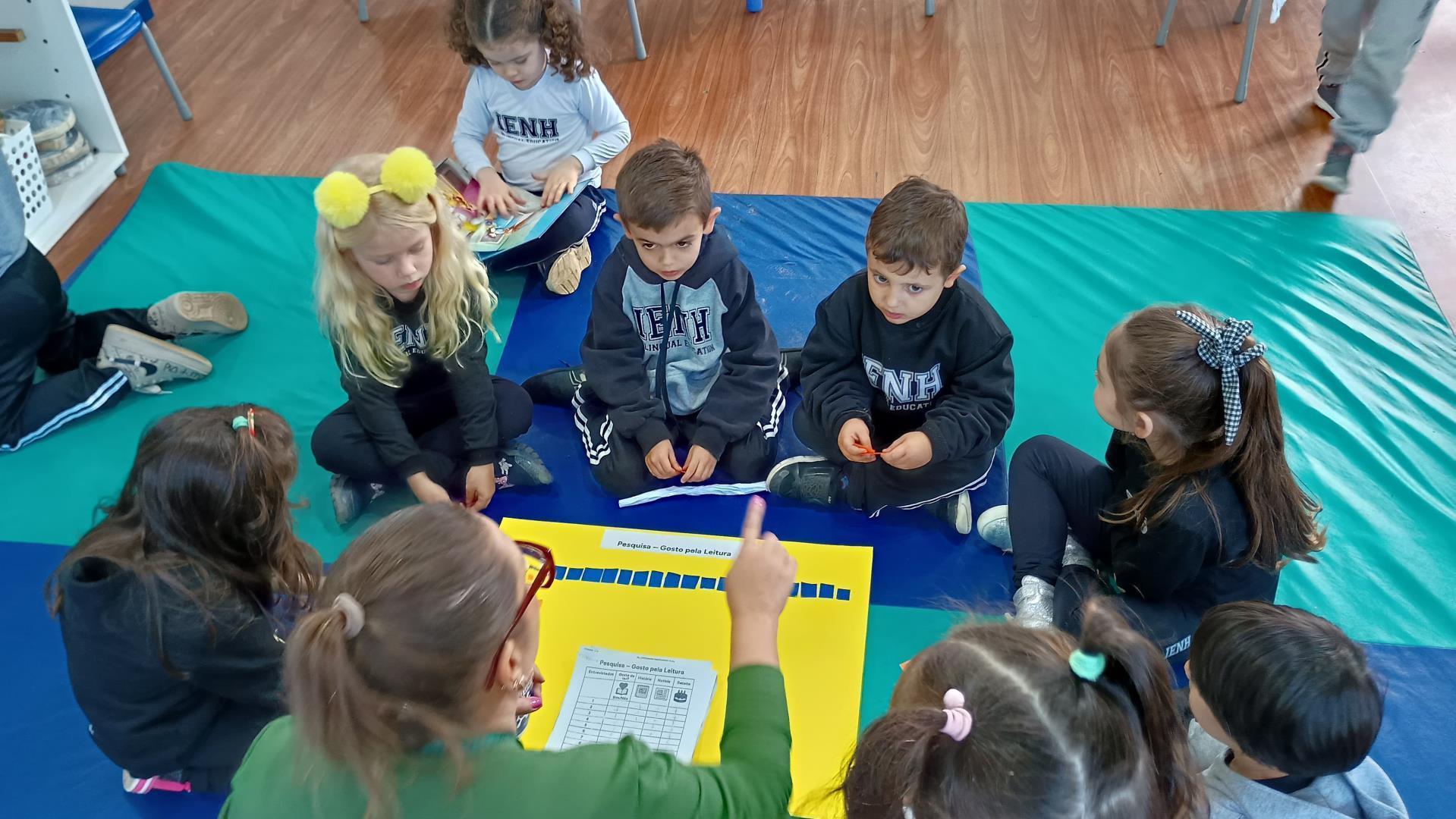 Kindergarten 4B da Unidade Pindorama explora o gosto pela leitura em pesquisa investigativa 