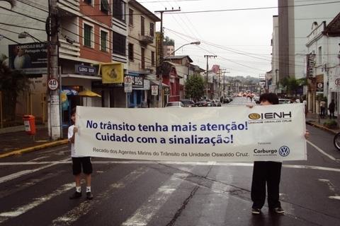 Agentes Mirins do Trânsito promovem ações na Unidade Oswaldo Cruz